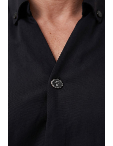 DeepSEA Slim Fit Kolay Ütülenebilir Açık Dik Yaka Likralı Erkek Gömlek 2602615