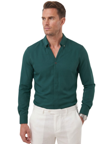 DeepSEA Slim Fit Kolay Ütülenebilir Açık Dik Yaka Likralı Erkek Gömlek 2602615
