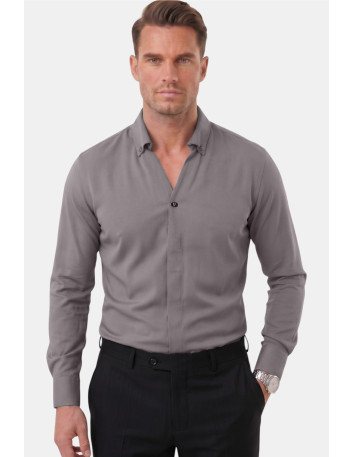 DeepSEA Slim Fit Kolay Ütülenebilir Açık Dik Yaka Likralı Erkek Gömlek 2602615 2
