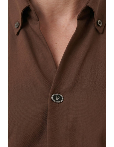 DeepSEA Slim Fit Kolay Ütülenebilir Açık Dik Yaka Likralı Erkek Gömlek 2602615