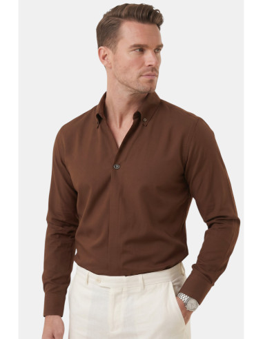 DeepSEA Slim Fit Kolay Ütülenebilir Açık Dik Yaka Likralı Erkek Gömlek 2602615