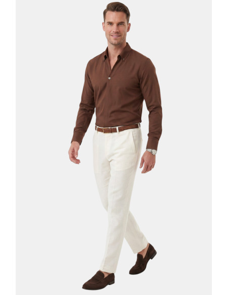 DeepSEA Slim Fit Kolay Ütülenebilir Açık Dik Yaka Likralı Erkek Gömlek 2602615