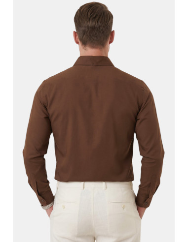 DeepSEA Slim Fit Kolay Ütülenebilir Açık Dik Yaka Likralı Erkek Gömlek 2602615