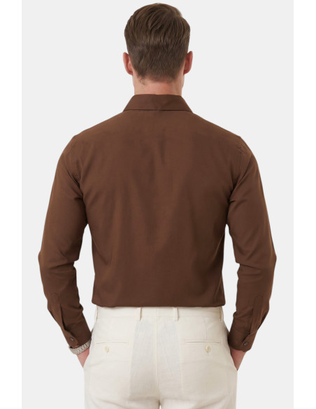 DeepSEA Slim Fit Kolay Ütülenebilir Açık Dik Yaka Likralı Erkek Gömlek 2602615
