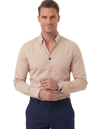 DeepSEA Slim Fit Kolay Ütülenebilir Açık Dik Yaka Likralı Erkek Gömlek 2602615