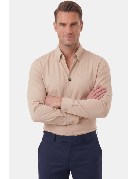 DeepSEA Slim Fit Kolay Ütülenebilir Açık Dik Yaka Likralı Erkek Gömlek 2602615