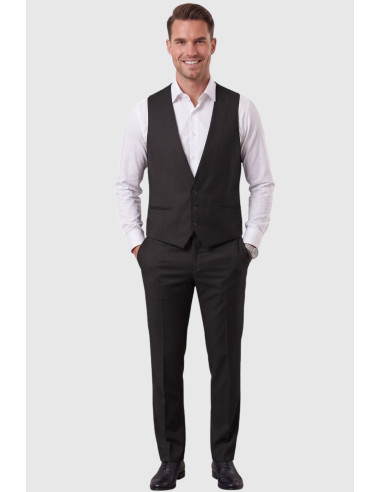 DeepSEA Slim Fit Likralı 3’lü Takım Elbise Ceket Yelek Pantolon Modern Şık Tasarım 2601798