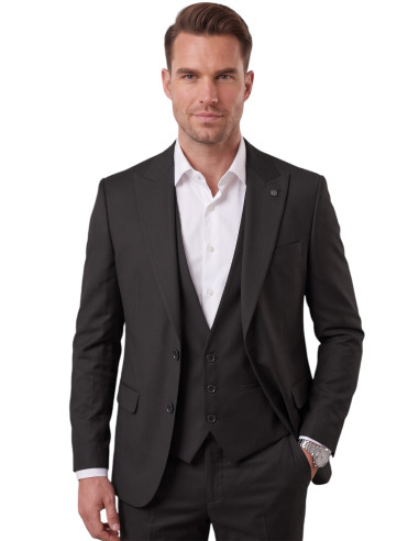 DeepSEA Slim Fit Likralı 3’lü Takım Elbise Ceket Yelek Pantolon Modern Şık Tasarım 2601798