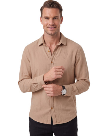 DeepSEA Slim Fit Erkek Gömlek Kolay Ütülenen Nefes Alan Kumaş, Dört Mevsim Şıklık 2602629