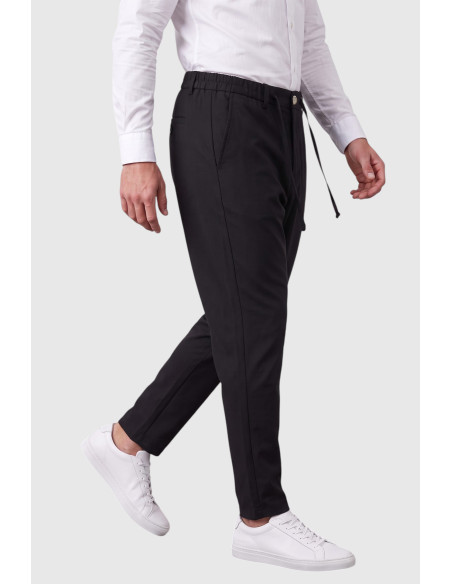 DeepSEA Kendinden Desenli Slim Fit Likralı Keten Pantolon 2502310