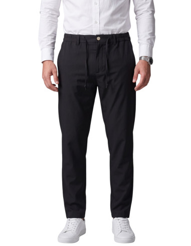 DeepSEA Kendinden Desenli Slim Fit Likralı Keten Pantolon 2502310