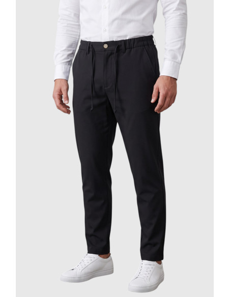 DeepSEA Kendinden Desenli Slim Fit Likralı Keten Pantolon 2502310