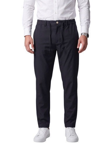 DeepSEA Kendinden Desenli Slim Fit Likralı Keten Pantolon 2502310