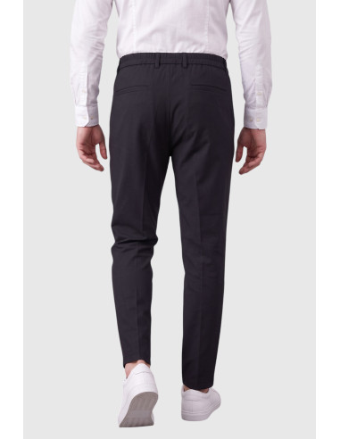 DeepSEA Kendinden Desenli Slim Fit Likralı Keten Pantolon 2502310