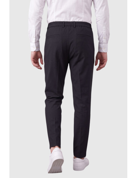DeepSEA Kendinden Desenli Slim Fit Likralı Keten Pantolon 2502310