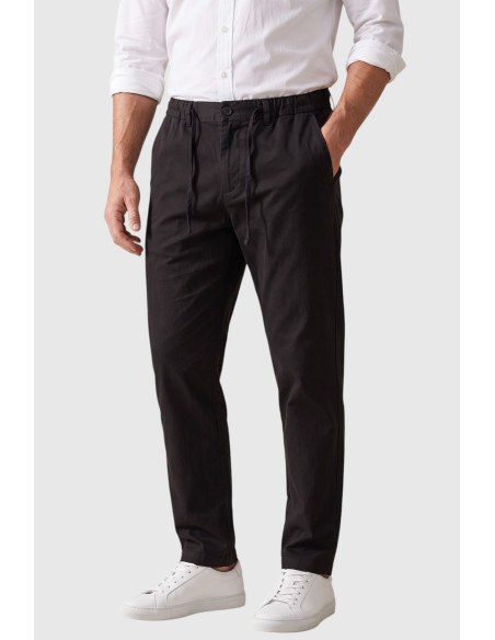 DeepSEA Kendinden Desenli Slim Fit Likralı Keten Pantolon 2502310