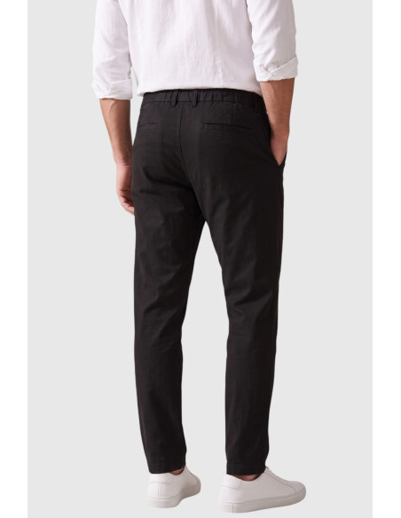 DeepSEA Kendinden Desenli Slim Fit Likralı Keten Pantolon 2502310
