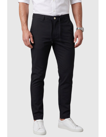 DeepSEA Kendinden Desenli Slim Fit Likralı Keten Pantolon 2502310 2