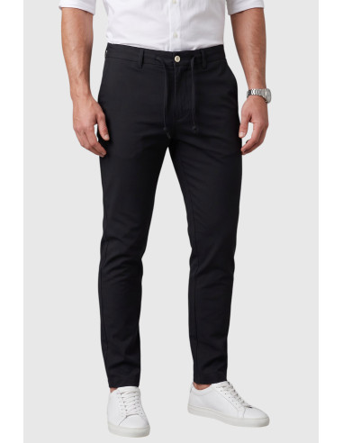 DeepSEA Erkek Slim Fit İpli Kumaş Pantolon Dar Kesim Esnek Smart Casual 2601100