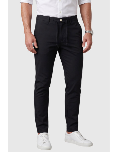 DeepSEA Erkek Slim Fit İpli Kumaş Pantolon Dar Kesim Esnek Smart Casual 2601100