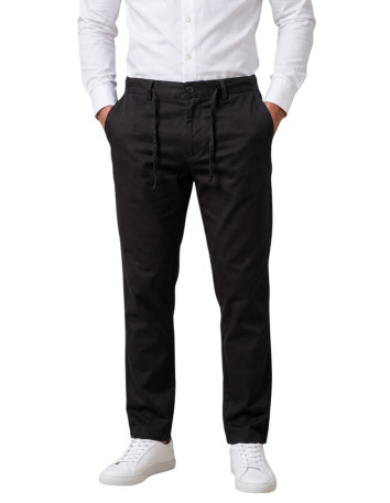 DeepSEA Kendinden Desenli Slim Fit Likralı Keten Pantolon 2502310