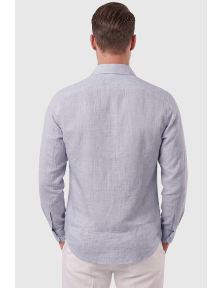 DeepSEA Erkek Rahat Kesim Keten Görünümlü %100 Pamuk Yazlık Gömlek 2602628