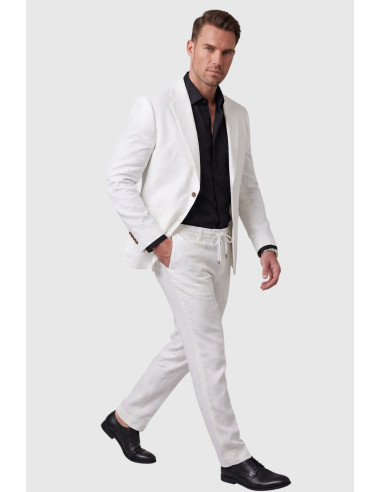 DeepSEA Slim Fit Gofre Dokulu Yazlık Spor Takım Elbise – Yarım Astarlı Likralı 2’li Kombin 2604007