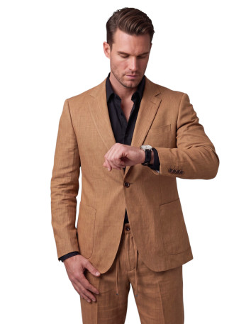 DeepSEA Slim Fit Gofre Dokulu Yazlık Spor Takım Elbise – Yarım Astarlı Likralı 2’li Kombin 2604007