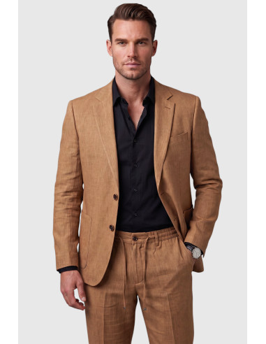 DeepSEA Slim Fit Gofre Dokulu Yazlık Spor Takım Elbise – Yarım Astarlı Likralı 2’li Kombin 2604007
