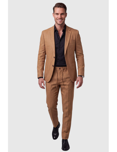 DeepSEA Slim Fit Gofre Dokulu Yazlık Spor Takım Elbise – Yarım Astarlı Likralı 2’li Kombin 2604007