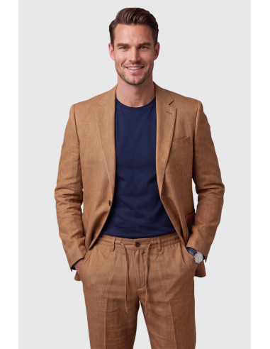 DeepSEA Slim Fit Gofre Dokulu Yazlık Spor Takım Elbise – Yarım Astarlı Likralı 2’li Kombin 2604007