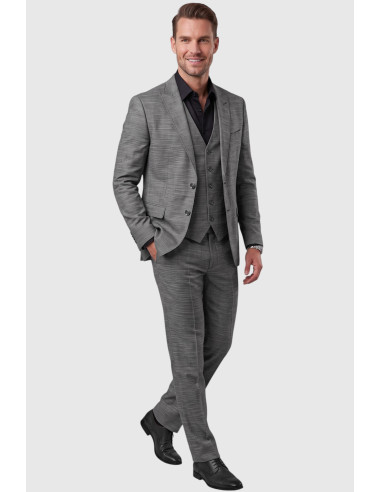 DeepSEA 3 Parça Slim Fit Yelekli Erkek Takım Elbise – Çift Yırtmaçlı Modern Kesim 2601631