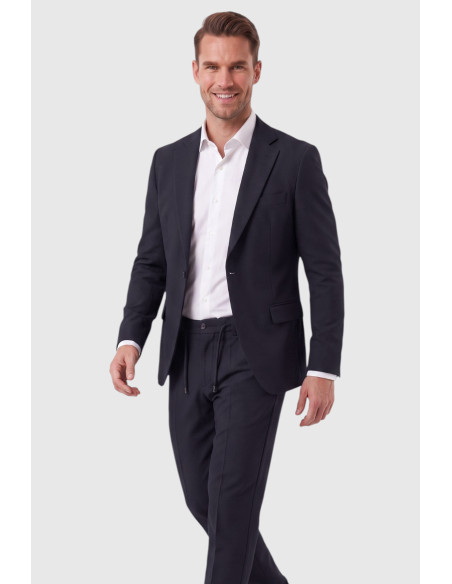 DeepSEA Erkek Slim Fit Likralı Gofre Kumaş Takım Elbise İpli Lastikli Pantolon 2602326