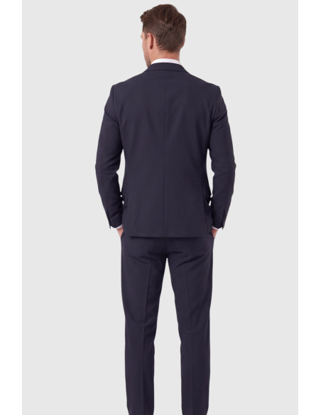 DeepSEA Erkek Slim Fit Likralı Gofre Kumaş Takım Elbise İpli Lastikli Pantolon 2602326