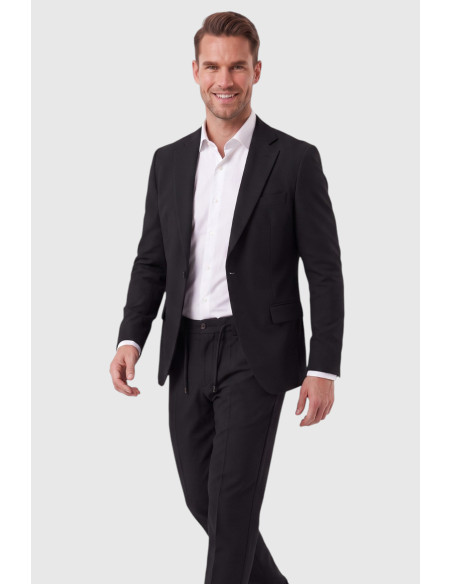 DeepSEA Erkek Slim Fit Likralı Gofre Kumaş Takım Elbise İpli Lastikli Pantolon 2602326
