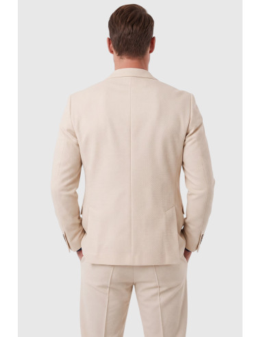 DeepSEA Erkek Slim Fit Likralı Gofre Kumaş Takım Elbise İpli Lastikli Pantolon 2602326