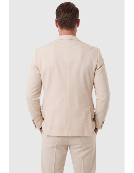 DeepSEA Erkek Slim Fit Likralı Gofre Kumaş Takım Elbise İpli Lastikli Pantolon 2602326