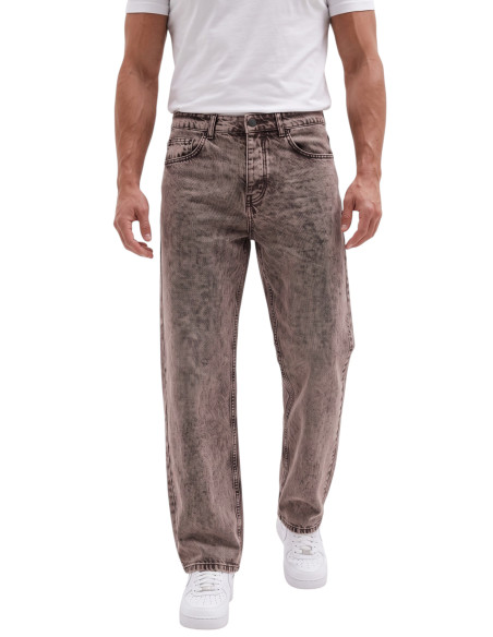 DeepSEA Erkek Yıkamalı Baggy Fit Likralı Bol Kesim Esnek Jean Kot Pantolon 2600059
