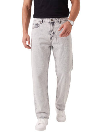 DeepSEA Erkek Açık Yıkama Taşlamalı Baggy Fit Likralı Bol Paça Jean Kot Pantolon 2600057