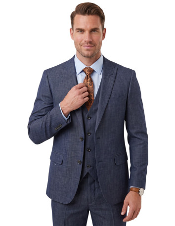 DeepSEA 3 Parça Slim Fit Yelekli Erkek Takım Elbise – Çift Yırtmaçlı Modern Kesim 2601631
