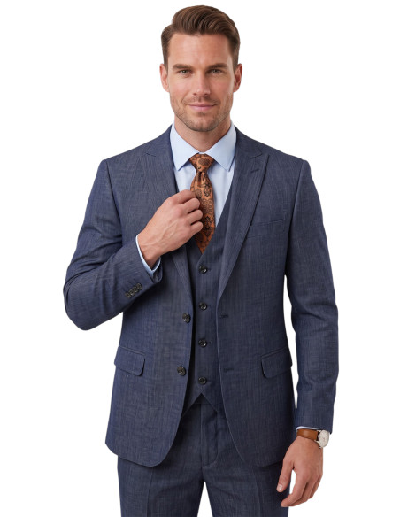 DeepSEA 3 Parça Slim Fit Yelekli Erkek Takım Elbise – Çift Yırtmaçlı Modern Kesim 2601631