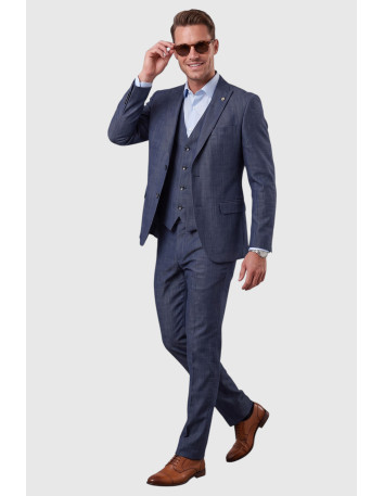 DeepSEA 3 Parça Slim Fit Yelekli Erkek Takım Elbise – Çift Yırtmaçlı Modern Kesim 2601631 2