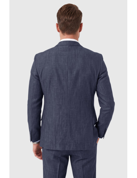 DeepSEA 3 Parça Slim Fit Yelekli Erkek Takım Elbise – Çift Yırtmaçlı Modern Kesim 2601631