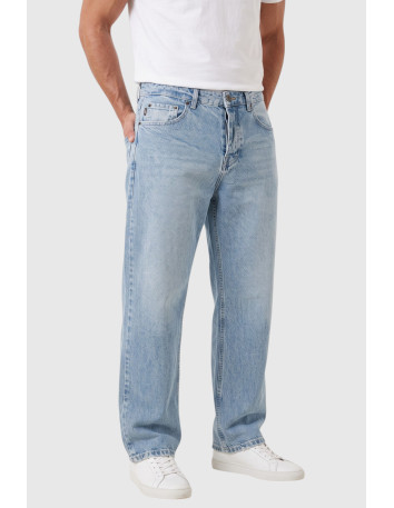 DeepSEA Erkek Yıkamalı Baggy Fit Likralı Bol Kesim Geniş Paça Jean Kot Pantolon 2600061