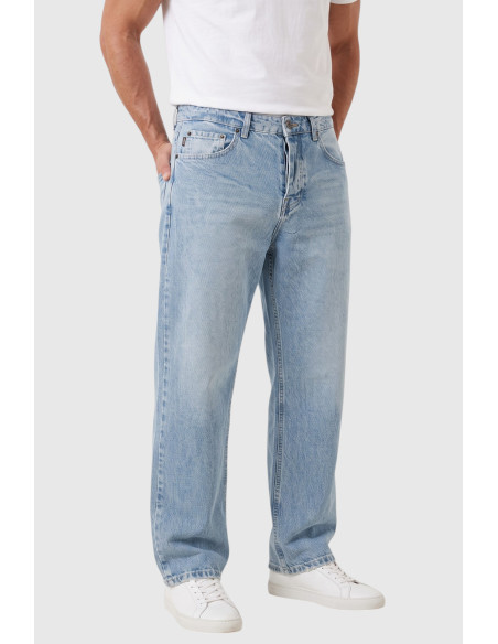 DeepSEA Erkek Yıkamalı Baggy Fit Likralı Bol Kesim Geniş Paça Jean Kot Pantolon 2600061
