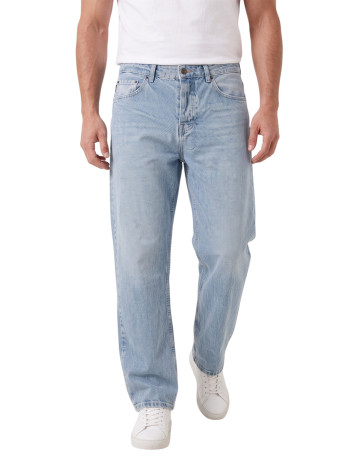 DeepSEA Erkek Yıkamalı Baggy Fit Likralı Bol Kesim Geniş Paça Jean Kot Pantolon 2600061 2