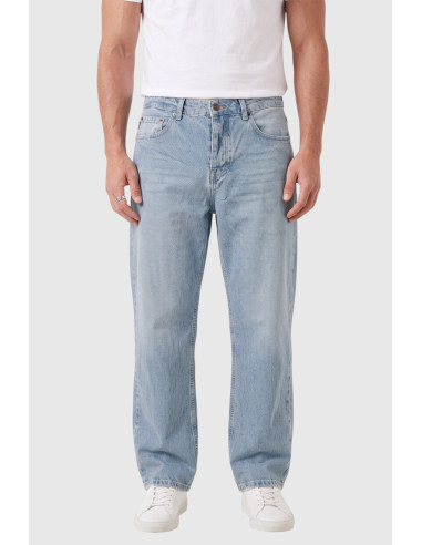 DeepSEA Erkek Yıkamalı Baggy Fit Likralı Bol Kesim Geniş Paça Jean Kot Pantolon 2600061