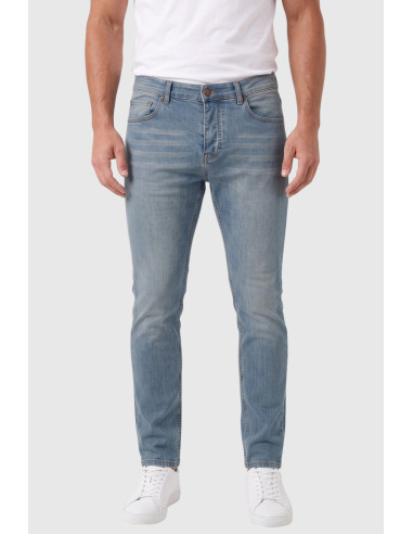 DeepSEA Likralı Taşlanmış Dar Kesim Kot Pantolon Slim Fit Mavi Erkek Jean 2608440