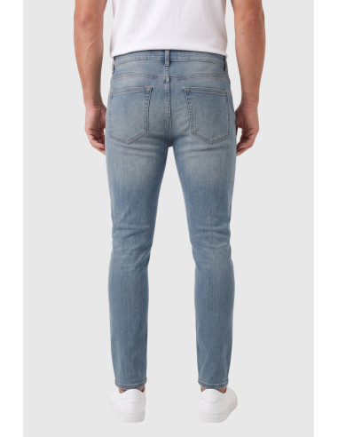 DeepSEA Erkek Slim Fit Dar Kesim Likralı Taşlanmış Pamuklu Kot Pantolon – Düğme Kapamalı Jean 2605153
