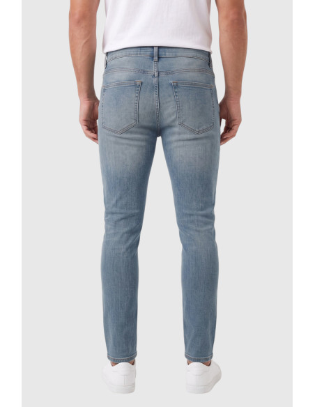 DeepSEA Likralı Taşlanmış Dar Kesim Kot Pantolon Slim Fit Mavi Erkek Jean 2608440